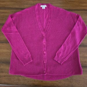 Liz Claiborne Magenta Knit Cardigan
